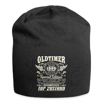 Oldtimer Baujahr 1986 Jahrgang Geburtstag Geschenk - Jersey-Beanie - Schwarz - Vorne