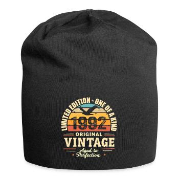 1992 Geburtstagsgeschenk Jahrgang 1992 Retro 1992 - Jersey-Beanie - Schwarz - Vorne