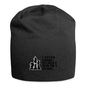 Chess I Never Loose I Either Win Or Learn Chess - Jersey-Beanie - Schwarz - Vorne