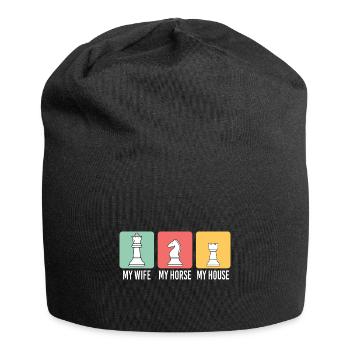 Chess Player Chess Games Chess Pun - Jersey-Beanie - Schwarz - Vorne