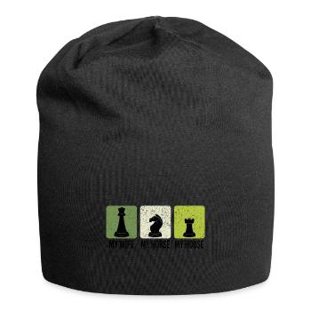Chess Player Chess Games Chess Pun - Jersey-Beanie - Schwarz - Vorne