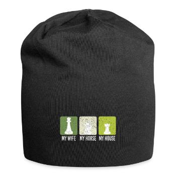 Chess Player Chess Games Chess Pun - Jersey-Beanie - Schwarz - Vorne