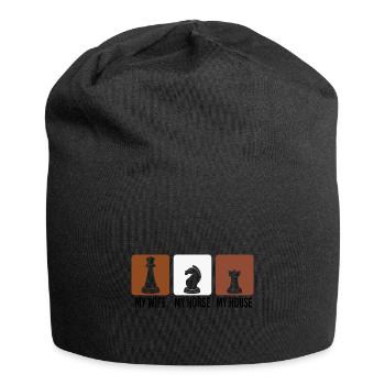 Chess Player Chess Games Chess Pun - Jersey-Beanie - Schwarz - Vorne