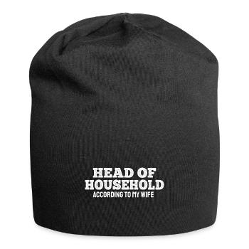 Head Of Household Gag Joke Married Husband - Jersey Beanie - black - Front