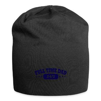 Dad Full Time Single Parent Papa - Jersey Beanie - black - Front