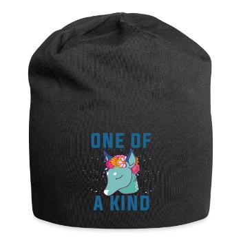 Einzigartig. Einzigartiger Dow.Magische Geschenke.Hirsch. Fohlen - Jersey-Beanie - Schwarz - Vorne
