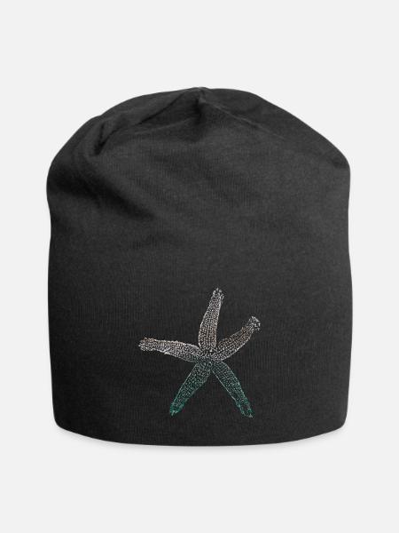 Seestern - Jersey-Beanie - Schwarz