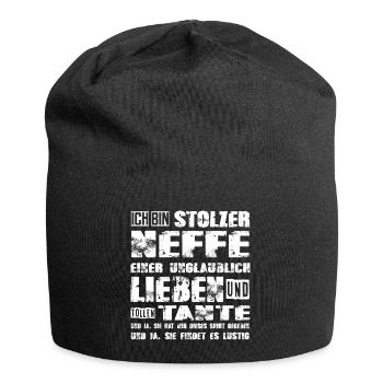 stolzer Neffe einer wundervollen und tollen Tante - Jersey-Beanie - Schwarz - Vorne