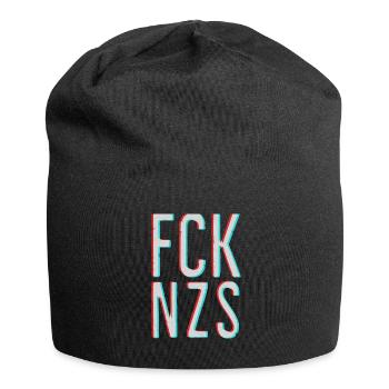 FCK NZS AFD NAZIS TIK TOK 3D Effect RED BLUE - Jersey-Beanie - Schwarz - Vorne