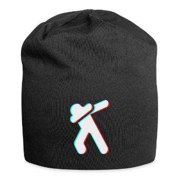 Tik Tok Filter Glitch 3D Dab Stickfigure red blue - Jersey-Beanie - Schwarz - Vorne