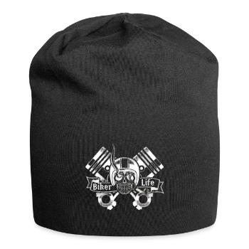 Biker Life Piston Skull Motorbike - Jersey Beanie - black - Front