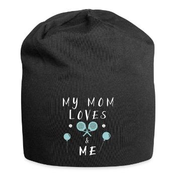 My mom loves paddle tennis and me - Jersey Beanie - black - Front