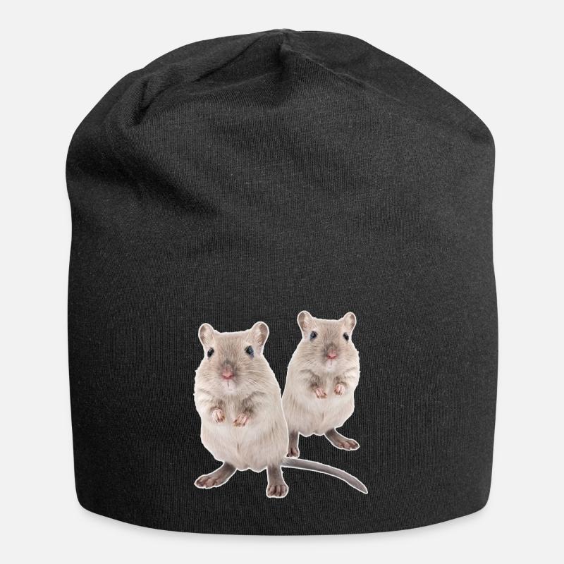 Rennmaus Gerbils Souris de course du désert - Bonnet en jersey - noir