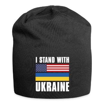 Ich stehe mit der Ukraine USA - Jersey-Beanie - Schwarz - Vorne