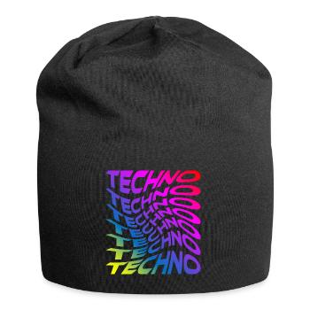Trippy Techno Regenbogen - Jersey-Beanie - Schwarz - Vorne