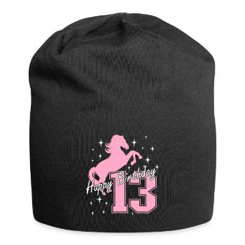 13. Geburtstag Reiten Pferd Reitstall - Jersey-Beanie - Schwarz - Vorne