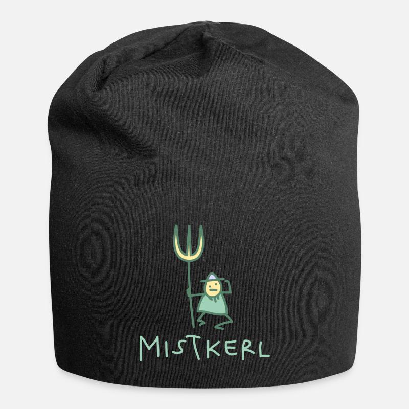 Kerl mit Mistgabel (b) - Jersey-Beanie - Schwarz
