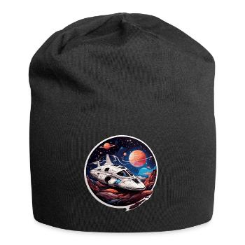 Vaisseau spatial croiseur spatial sur des planètes extraterrestres - Bonnet en jersey - noir - Devant