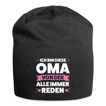 Oma Großmutter Enkelkind Geschenk - Jersey-Beanie - Schwarz - Vorne