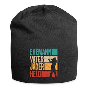 Ehemann Vater Jäger Held Rotwild Jagd Jagen Lustig - Jersey-Beanie - Schwarz - Vorne