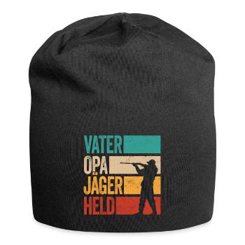 Vater Opa Jäger Held Rotwild Jagd Jagen Lustig - Jersey-Beanie - Schwarz - Vorne