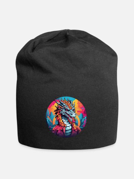 Dragon de feu Dragon Portrait pour Dragon Fans Dragon - Bonnet en jersey - noir