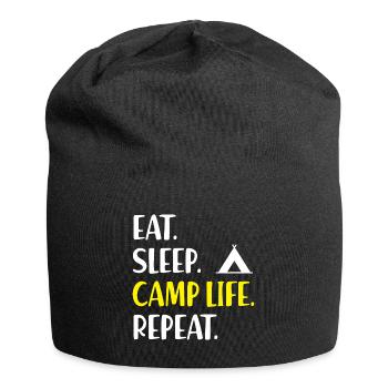 Zelten Camping Campingfans Campingplatz Zeltplatz - Jersey-Beanie - Schwarz - Vorne