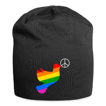 Friedenstaube Regenbogenfahne Peace - Jersey-Beanie - Schwarz - Vorne