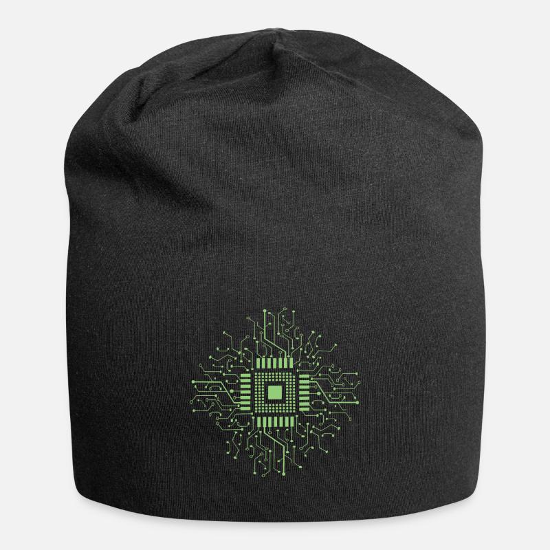 Mikrocontroller Elektronik - Jersey-Beanie - Schwarz