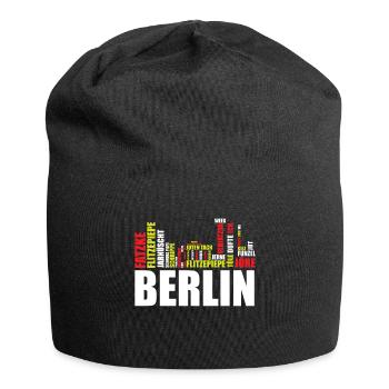 Berlin Dialekt Wörter Berliner Schnauze Geschen - Jersey-Beanie - Schwarz - Vorne