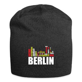 Berlin Dialekt Wörter Berliner Schnauze Geschen - Jersey-Beanie - Anthrazit - Vorne