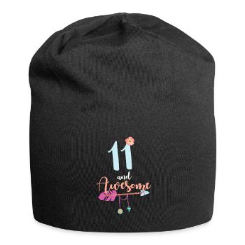 Teenager 11 years 2010 11th birthday girl woman - Jersey Beanie - black - Front