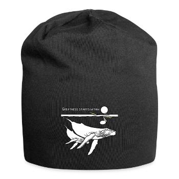 Cool Humpback Whale Surfer Street Art Design Simple - Jersey Beanie - black - Front