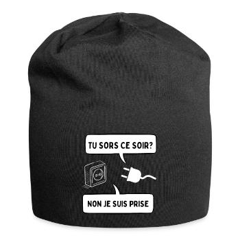 je suis prise - Bonnet en jersey - noir - Devant