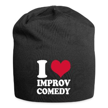 Improvisationstheate I Love Improv Comedy Humor - Jersey-Beanie - Schwarz - Vorne