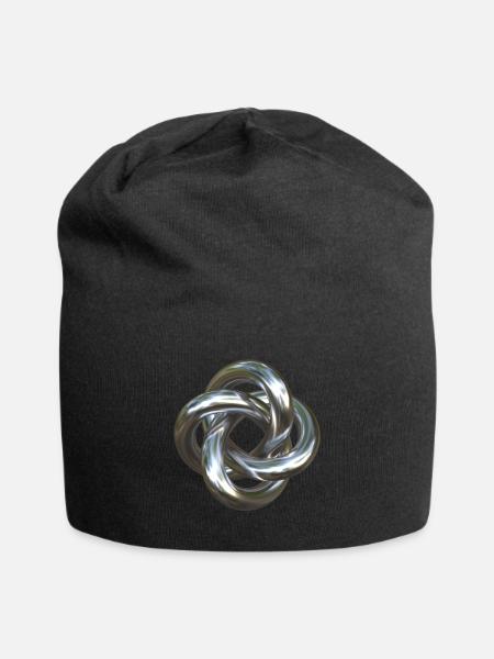 Torusknoten Silber 3D - Jersey-Beanie - Schwarz