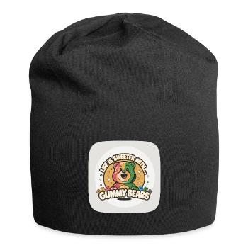 Cute Gummy Bear - Life is Sweet with Gummy Bears - Jersey Beanie - black - Front