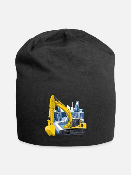 Bagger im Steinbruch - Jersey-Beanie - Schwarz