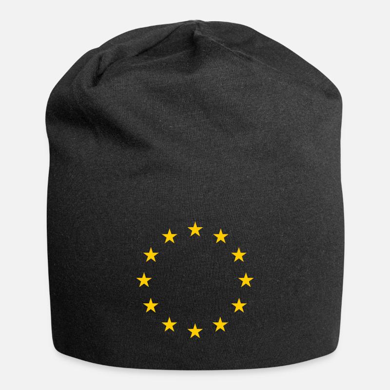 EU-Flagge - Jersey-Beanie - Schwarz