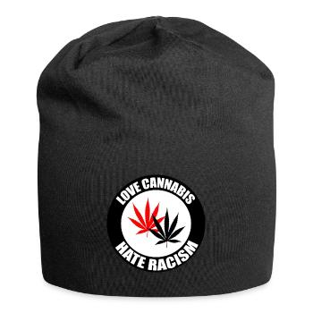 Cannabis love Weed Ganja Racism - Jersey Beanie - black - Front