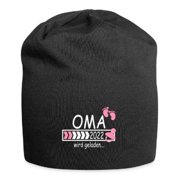 Oma 2022 Schwangerschaft verkünden wird geladen - Jersey-Beanie - Schwarz - Vorne