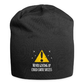 Never Giving Up Could Cause Success Warning Panel - Jersey Beanie - black - Front