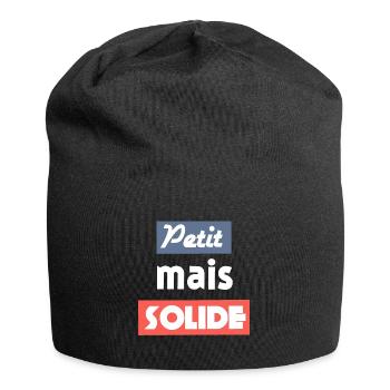 Petit mais Solide Citation taille - Bonnet en jersey - noir - Devant