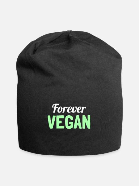 Forever Vegan - Veganismus Zitat - Jersey-Beanie - Schwarz