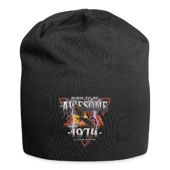 1974 Jahrgang geboren Vintage Geburtstag Geschenk - Jersey-Beanie - Schwarz - Vorne