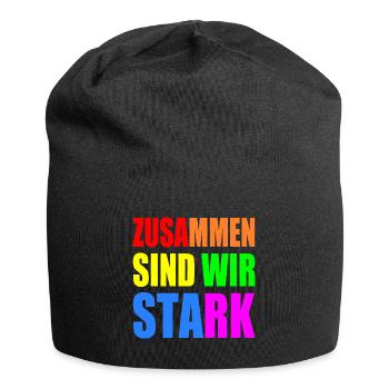 zusammen sind wir stark - Jersey-Beanie - Schwarz - Vorne