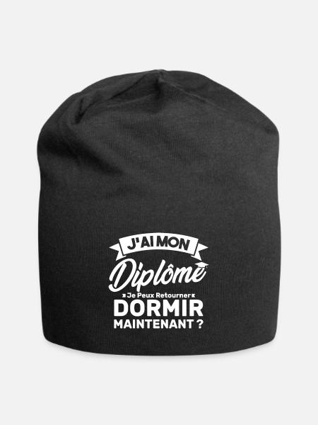 J'ai mon diplôme je peux retourner dormir? - Bonnet en jersey - noir