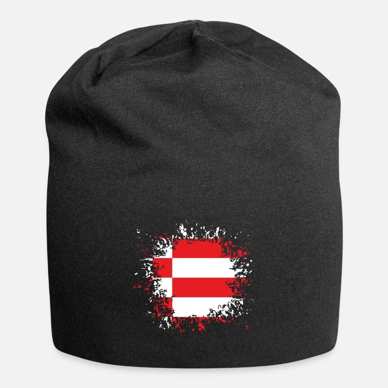 Bremen flag color splash stain blob - Jersey Beanie - black