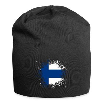 Finland flag banner country Suomi EU country - Jersey Beanie - black - Front