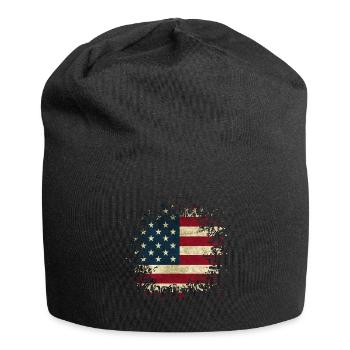USA Flagge Klecks Spriter Farbfleck Splash Amerika - Jersey-Beanie - Schwarz - Vorne